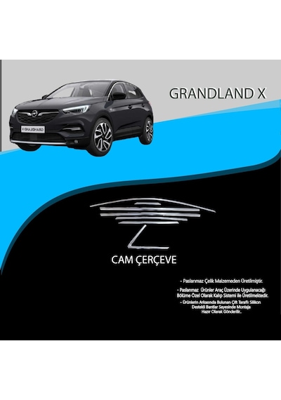 Opel Grandland X Krom Cam Çerçevesi 12 Parça