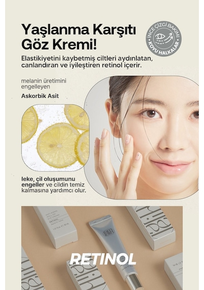 Lamelin Milia ve Leke Karşıtı 3'lü Masaj Başlıklı Retinol Göz Kremi Lamelin Roll On Retinol Eye Cream