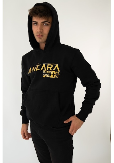 Ankara Mafıa Kapşonlu Siyah Unisex Sweatshirt Hoodie Polar