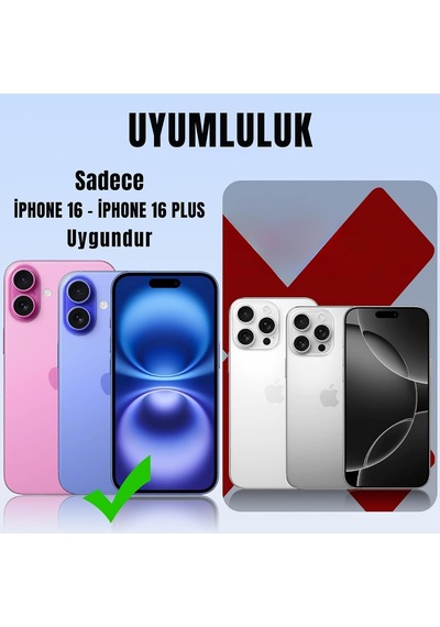 İphone 16/16 Plus İçin Kamera Koruyucu Alüminyum Alaşım Çerçeveli Tempered Glass İphone Kamera Lens Koruyucu Mavi