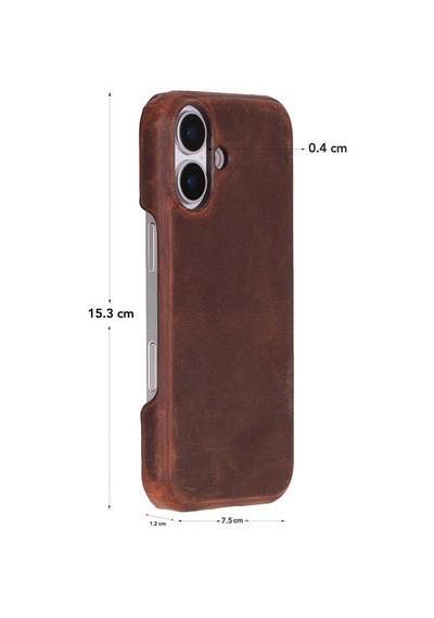 Bloomcase Ultimate Jacket Saddle Brown - Apple Uyumlu iPhone 17 6.3" Hakiki Deri Kılıf Kahverengi