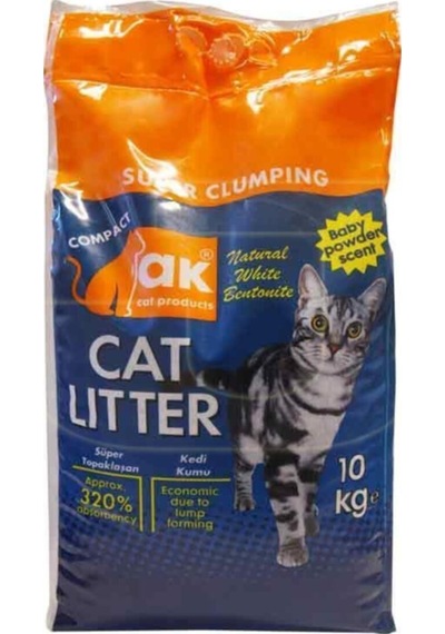 Akkum Bebek Pudralı İnce Taneli Topaklaşan Kedi Kumu 10 KG