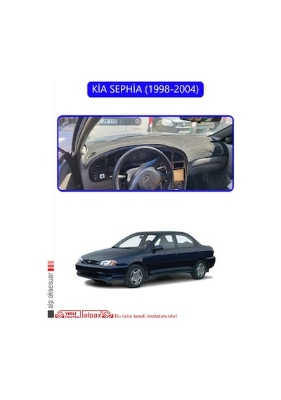 Kia Sephia 1998-2004torpido Koruma Halısı Mavi Kenar