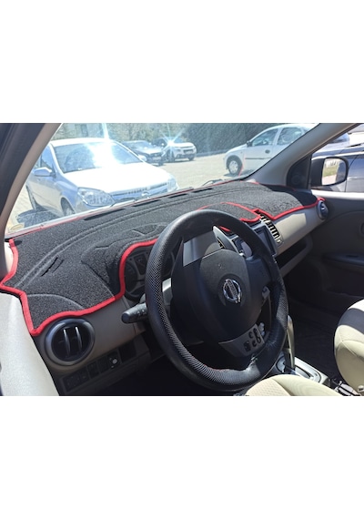 2007+ Modellerine Uygun Nissan Note Torpido Koruma Halısı Siyah Kenar Renk Kırmızı
