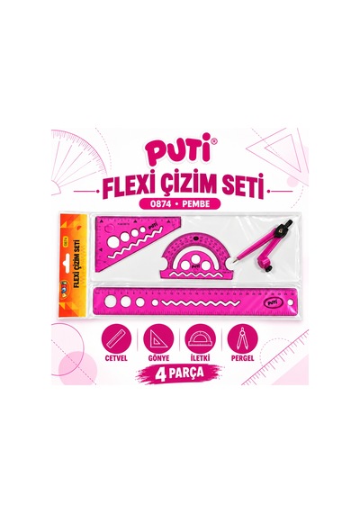 Puti Kırılmaz Çizim Seti Pembe