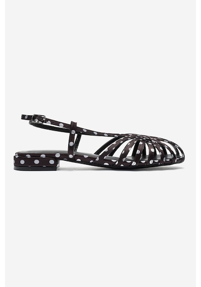 Luvi Shoes Lıss Siyah Beyaz Puantiyeli Kadın Sandalet