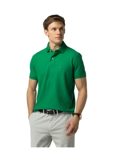 Tommy Hilfiger Polo Yaka Pike Erkek T-shirt Yeşil - Haki
