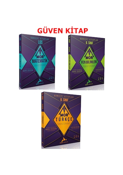 Paraf Yayınları 8.sınıf Lgs Mor Matematik Fen Türkçe Soru Bankası Seti