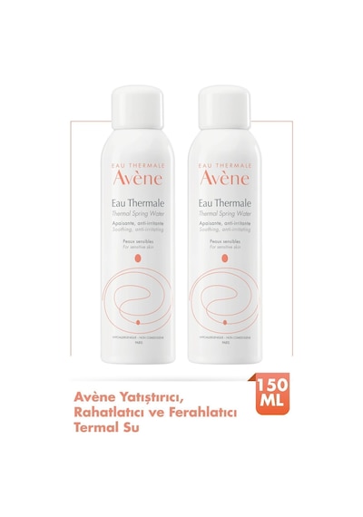 Tüm Cilt Tipleri İçin Kullanıma Uygun , Orta Boy Avène Termal Su 150 Ml X2
