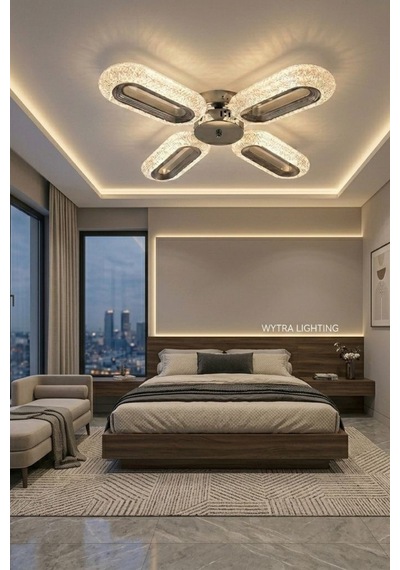 LumiaLighting Eclipse Model 4"lü Gümüş 3 Renk Modu Ledli Modern Tavana Sıfır Salon Mutfak Yatak Odası Led Avize
