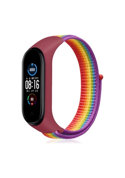 Mey İthalat Mi Band 4 Hasırlı Cırtcırtlı Kordon - Gökkuşağı Diğer