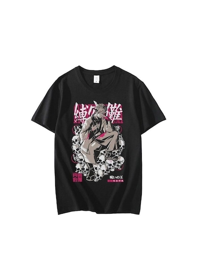 Noıssey Kırmızı Etiket Gala Erkek T-shirt Jujutsu Kaisen Model90 16933 Siyah