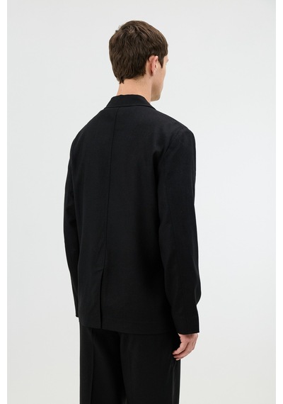 Antioch Keten Karışımlı Erkek Blazer Ceket Siyah