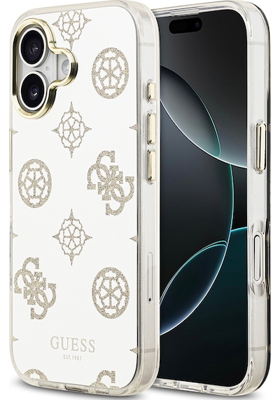 Apple Uyumlu iPhone 17 Kılıf Guess Lisanslı Metal Kamera Çerçeveli Simli Peony Aynalı Kapak Gold Gold
