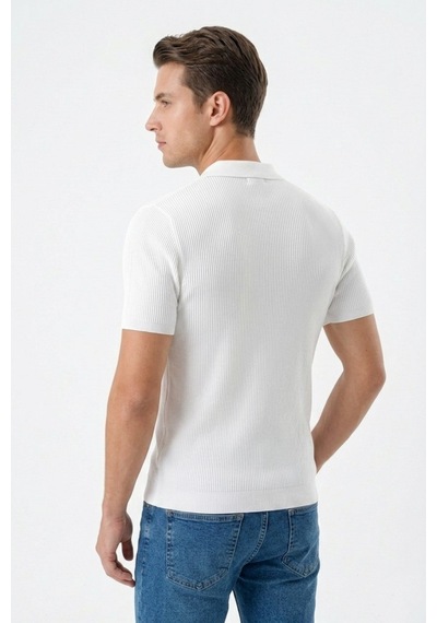 Baglan Erkek Spor Polo Yaka Triko Tişört Bgl-st05370 Beyaz
