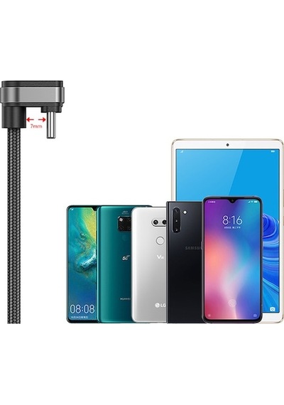 Kuulaa U-Shape Mobile Game Usb Type C Oyuncu Şarj Kablosu 1Metre (531394938)-Siyah