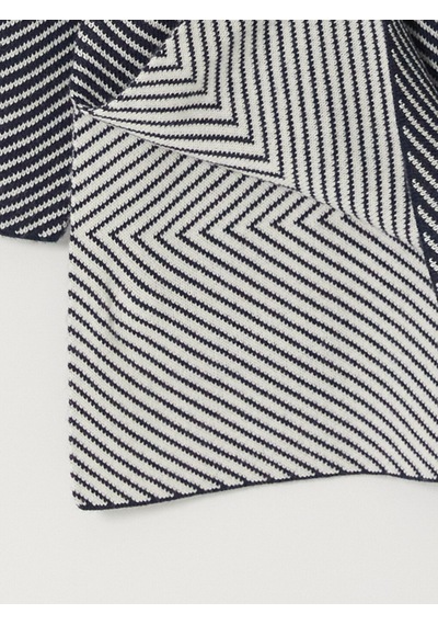 Lcw Everyday Lacivert Bisiklet Yaka Desenli Kadın Triko Kazak Xl-2xl
