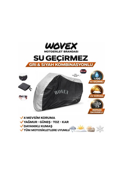 Honda İle Uyumlu Adv 350 Topcase Uyumlu Su Geçirmez Motosiklet Brandası,örtü,gri-siyah Kombinasyonlu Branda Genel