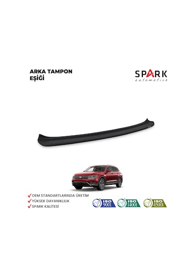 Volkswagen Tiguan 2016- Yılı Ve Sonrası Uyumlu Arka Tampon Eşiği Mat Siyah