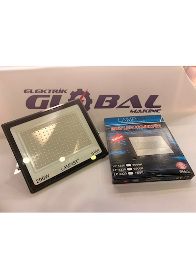Lampist 200w Led Projektör 20000 Lümen Yüksek Işıklı Ip66 Su Geçirmez 6500k Beyaz Işık Dış Mekan Bahçe Ve Şantiye Aydınlatması 6500k - Beyaz Işık