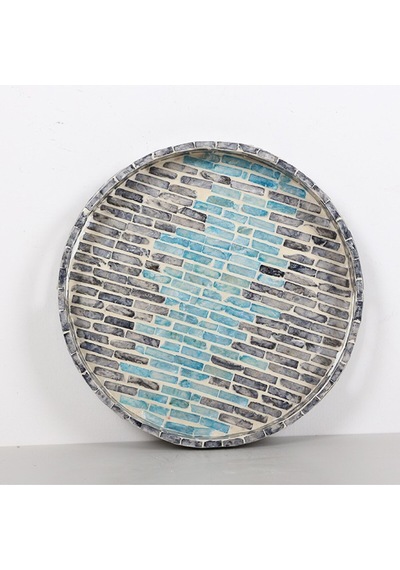 Pure Sedef 30 X3,5 Cm. Black/blue Sedefli Mozaik Tepsi Mix