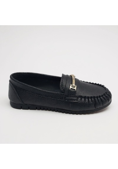 Dosa Shoes Kadın Babet Taba Zincir Tokalı Hafif Rahat Taban Şık Günlük Ayakkabı Siyah