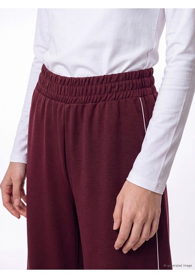 Lcw Modest Mürdüm Şerit Detaylı Soft Touch Kadın Eşofman Altı