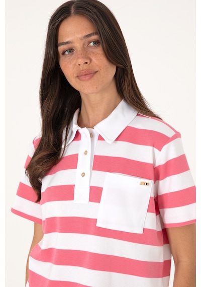 U.S. Polo Assn. Kadın Pembe Cepli Polo Yaka Tişört 50306713-VR167