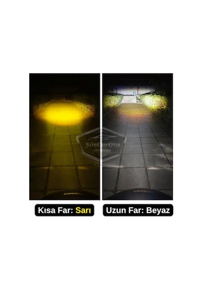 Fiat Tipo 1993-2000 Uyumlu Mercekli Far Ampulü Led Xenon Çift Renk Sarı-beyaz Far Şimşek Etkili C Lamba Uzun Kısa LED Far 56081499