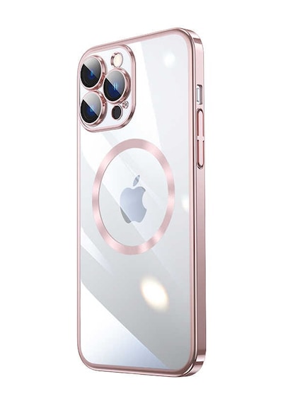 Apple Uyumlu iPhone 14 Pro Wireless Şarj Özellikli Sert Pc Zore Riksos Magsafe Kılıf-rose Gold Rose Gold