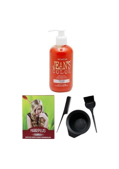 Jeans Color Saç Boyası Turuncu 250ml, Saç Açıcı Ve Fluweel Saç Boya Seti