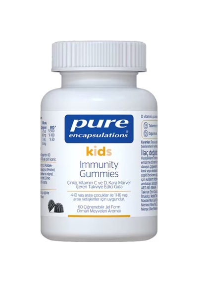 Pure Encapsulations Kids Immunity Gummies 60 Çiğnenebilir Form