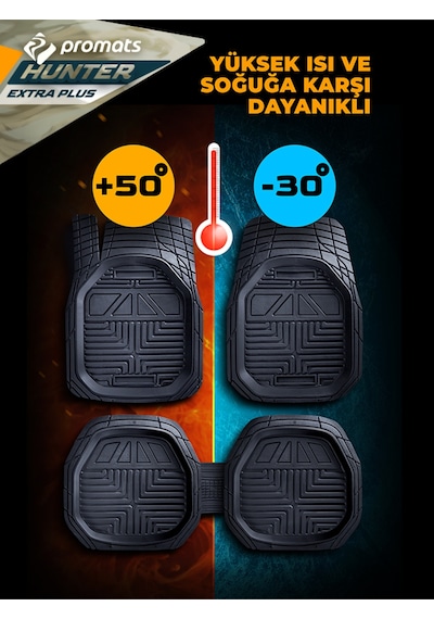 Dacia Duster 2010-2017  Model ve Sonrası Uyumlu Oto Paspas 4D   Ekstra Plus (Siyah)