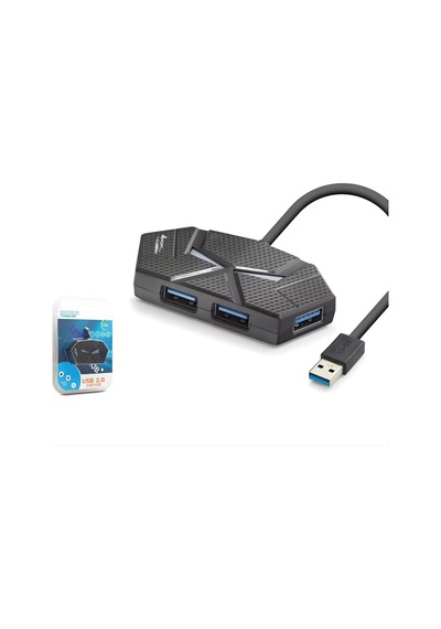 Mn137s Gaming Usb 3.0 Hub 4 Port 5gbps Led Işıklı Çoklayıcı 1.2m Siyah