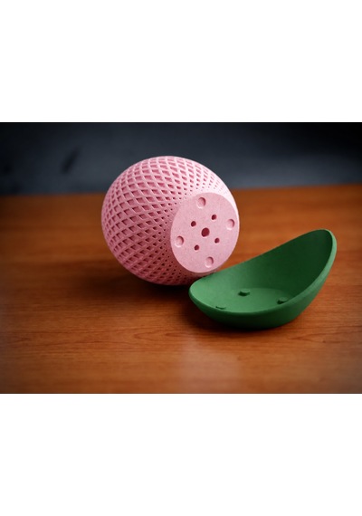 3d Baskı Küre Saksı - Kafes Dokulu İki Parçalı Dekoratif Saksı - Pembe-yeşil Belirtilmemis