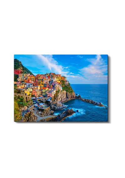 Kanvas Tablo İtalya Cinque Terre Sahil Kasabası Şehir Mimari Tablo Ev Ofis Duvar Dekoru 1