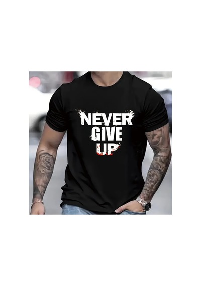 Caddemia Yaz Moda Gündelik Spor Gevşek Asla Görmez Mektup Baskılı Yuvarlak Boyun Kısa Siyah 2XL Caddemia Yaz Moda Gündelik Spor Gevşek Asla Görmez Mektup Baskılı Yuvarlak Boyun Kısa Siyah 2XL