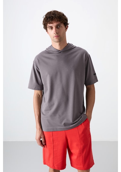 Tommy Life Koyu Gri Pamuklu Kalın Yumuşak Dokulu Oversize Fit Basic Erkek T-shirt - 88352 Koyu Gri Tommy Life Koyu Gri Pamuklu Kalın Yumuşak Dokulu Oversize Fit Basic Erkek T-shirt - 88352 Koyu Gri