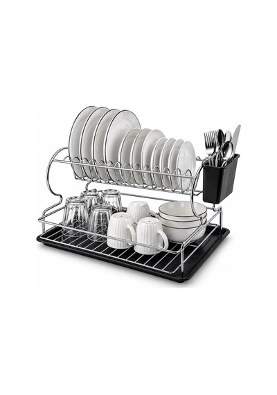 Krom - Metal 2 Katlı Tabaklık - Bulaşıklık Bx40 Renkli