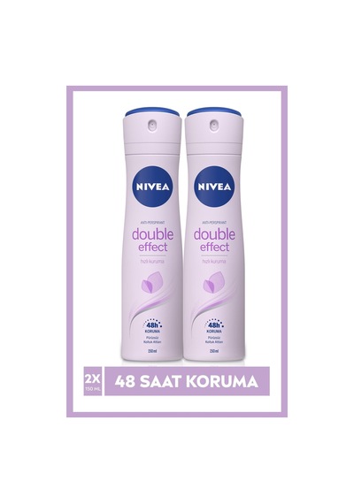 Kadın Sprey Deodorant Double Effect Mor Düşler 150 Ml X2 Adet,48 Saat Koruma,pürüzsüz Koltukaltı