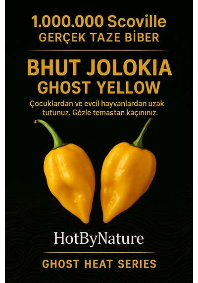 Bhut Jolokia Ghost Yellow Pepper / 1.000.000 Scoville - Gerçek Taze Acı Biber