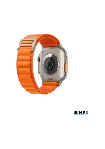 Winex 42-44mm YeniNesilAkıllıSaatKordonu HasırKancalıTuruncu