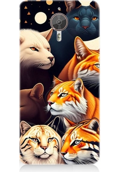 General Mobile Gm 5 Plus Uyumlu Renki Kedi Türleri Desenli Silikon Kılıf