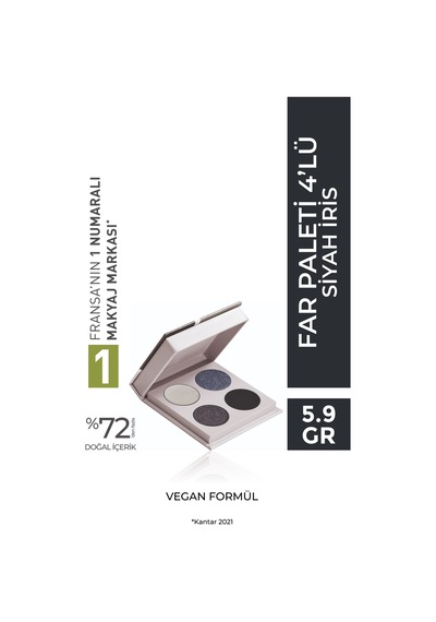4 Lü Far Paleti Siyah İris, Yüksek Pigment, Gün Boyu Kalıcı Diğer
