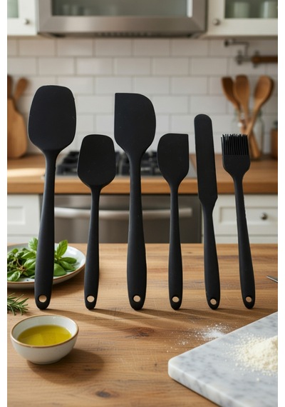 6'lı Siyah Silikon Spatula Seti Isıya Dayanıklı Pasta Kek Hamur Kazıyıcı Ve Fırça Seti Yapışmaz Tencere Tava Uyumlu Mutfak Gereçleri Siyah Siyah 6'lı Siyah Silikon Spatula Seti Isıya Dayanıklı Pasta Kek Hamur Kazıyıcı Ve Fırça Seti Yapışmaz Tencere Tava Uyumlu Mutfak Gereçleri Siyah Siyah