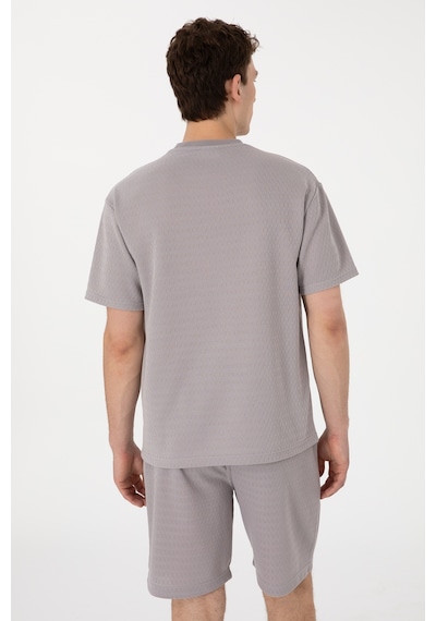 U.S. Polo Assn. Erkek Comfort Fit Bisiklet Yaka Koyu Gri Tişört 50308814-VR080