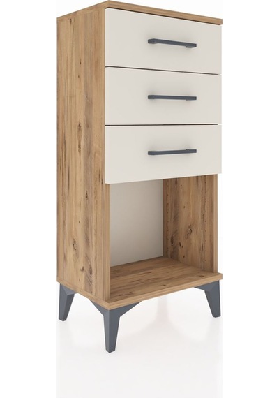 Arges Komodin 3 Çekmeceli 44x30x96 Çam-aytaşı Çam