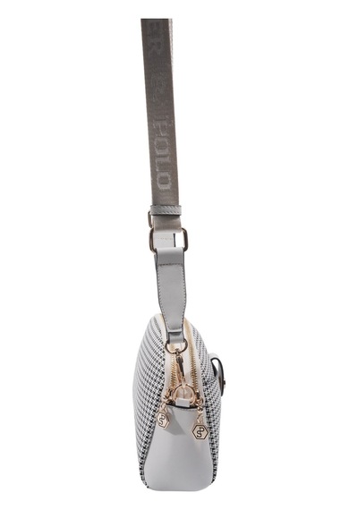 Silver Polo Sp1144 Kadın Çapraz Çanta Kaz Ayağı Ekose Siyah-kemik