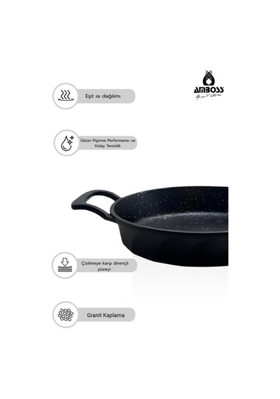 Montenegro 2 Parça Döküm 18-20 Cm Sahan Set Siyah