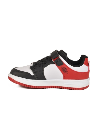 Cool Siyah Kırmızı Cırtlı Erkek Çocuk Sneaker Haykat Kısa F Siyah-kırmızı